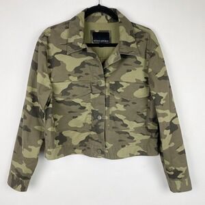 Banana Republic Womens Camo Cropped Utility Jacket Olive Green Size M